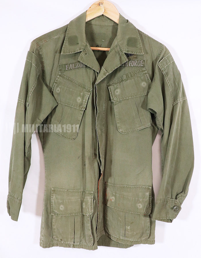 Real 1969 3rd Model Jungle Fatigue Jacket with USAF patch, very well used.