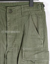 Real poplin fabric Jungle Fatigues pants, stained, used.